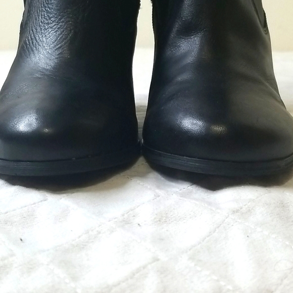 Kensie Black Mid Calf Leather Boots Size 7.5 - Picture 7 of 9